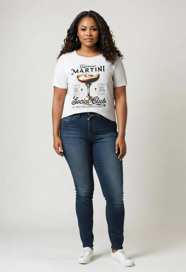 Classic fit Gildan 64000 tee with a trendy espresso martini design, perfect for date nights and bottomless brunch.