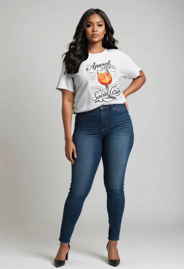 Classic Gildan 64000 tee with an Aperol Spritz graphic, stylish and perfect for brunch, beach days, and girls' trips.