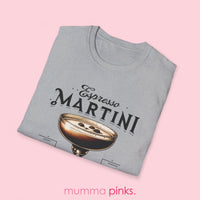 Classic fit Gildan 64000 tee with a trendy espresso martini design, perfect for date nights and bottomless brunch.