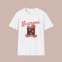 Classic fit Gildan 64000 tee featuring a bold Negroni cocktail design, sleek and perfect for Italian cocktail lovers.