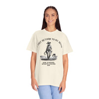 If Lost, Return to My Bestie T-Shirt – Funny Best Friend Tee with Vintage Cowgirl Graphic, Oversized Fit, Western Aesthetic, Comfort Colors, Gift for Bestie