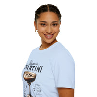 Classic fit Gildan 64000 tee with a trendy espresso martini design, perfect for date nights and bottomless brunch.